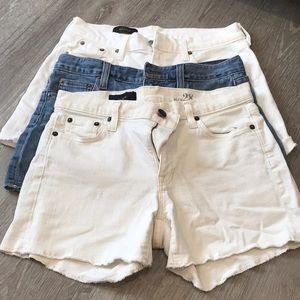 Jcrew shorts set of 3: white 27, blue 27 ivory 28